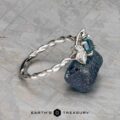 The Braided Liriope ring in platinum with 0.75-carat Montana sapphire