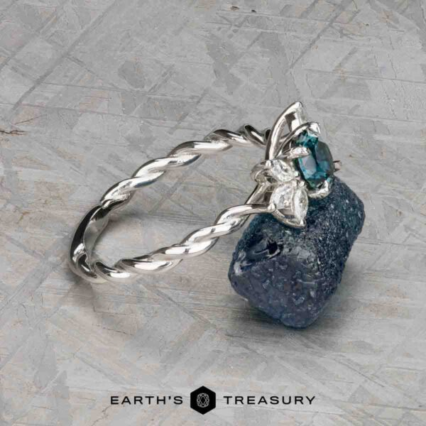 The Braided Liriope ring in platinum with 0.75-carat Montana sapphire The Braided Liriope ring in platinum with 0.75-carat Montana sapphire