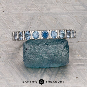 The Ombre Sapphire Band in platinumn