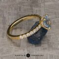 The Deluxe Pave "Amelia" Ring in 18k yellow gold with 1.62-Carat Montana Sapphire