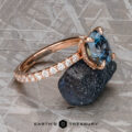 The Classic Pave "Sophia" ring in 14k rose gold with 2.26-Carat Montana Sapphire
