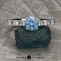 The Classic Pave "Paphos" Ring in platinum with 0.92-carat Montana sapphire