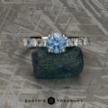 The Classic Pave "Paphos" Ring in platinum with 0.92-carat Montana sapphire