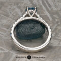 The Classic Pave "Paphos" Ring in platinum with 0.92-carat Montana sapphire