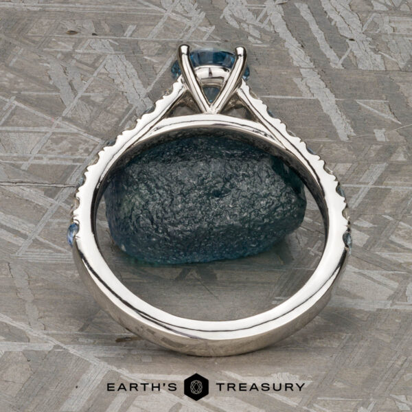 The Classic Pave "Paphos" Ring in platinum with 0.92-carat Montana sapphire The Classic Pave "Paphos" Ring in platinum with 0.92-carat Montana sapphire