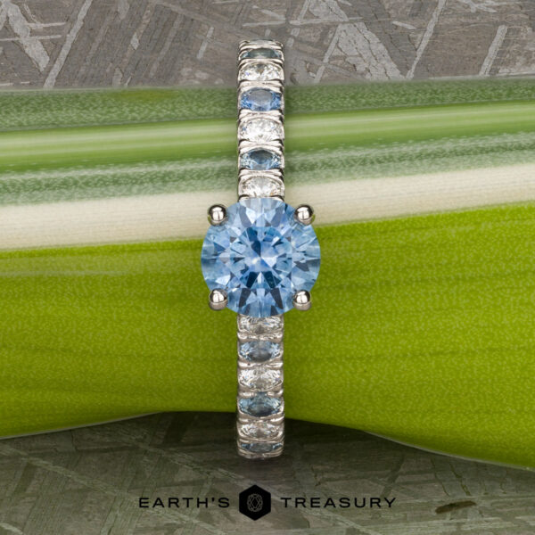 The Classic Pave "Paphos" Ring in platinum with 0.92-carat Montana sapphire The Classic Pave "Paphos" Ring in platinum with 0.92-carat Montana sapphire