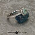The Petite Pave "Kristen" Halo Ring in 14k white gold with 1.03-Carat Montana Sapphire