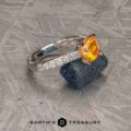 The Deluxe Pave "Aquila" Ring in Platinum with 2.05ct Spessartine garnet