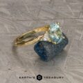 The "Rhiannon" in 18k yellow gold, wave texture, with 2.55-Carat Montana Sapphire