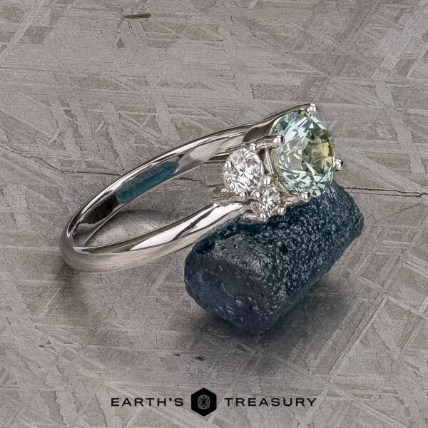The "Hyacinth" ring in 14k white gold with 1.46-Carat Montana Sapphire The "Hyacinth" ring in 14k white gold with 1.46-Carat Montana Sapphire