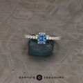 The Classic Pave "Bryony" Ring in Platinum with 1.03-Carat Montana Sapphire