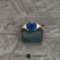 The "Rhiannon" Ring in 14k rose, wave texture, with 1.55-Carat Montana Sapphire