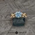The “Laurel” Ring in 14k yellow gold with 2.10-Carat Montana Sapphire