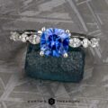 The "Clemencia" ring in platinum with 1.72-carat Ceylon sapphire