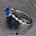 The "Clemencia" ring in platinum with 1.72-carat Ceylon sapphire