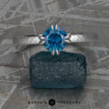 The “Capella” ring in 18k white gold, hammered and brushed, with 1.31-Carat Montana Sapphire
