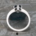 The “Capella” ring in 18k white gold, hammered and brushed, with 1.31-Carat Montana Sapphire