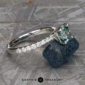 The Classic Pave "Claire" ring in platinum with 1.60-carat Montana sapphire