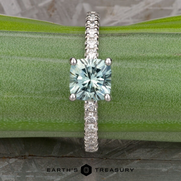 The Classic Pave "Claire" ring in platinum with 1.60-carat Montana sapphire The Classic Pave "Claire" ring in platinum with 1.60-carat Montana sapphire