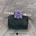 The Classic Pave “Flora” Ring in platinum with 1.25-Carat Umba Sapphire