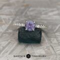 The Classic Pave "Bryony" Ring in platinum with 1.25-carat Umba sapphire