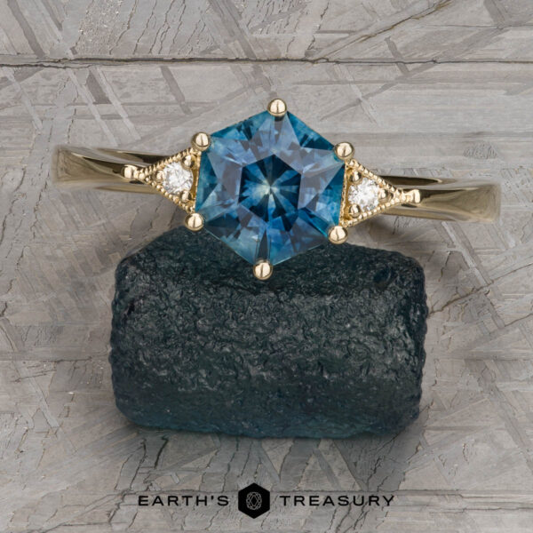 The "Niamh" ring in 14k yellow gold with 1.34-Carat Montana Sapphire The "Niamh" ring in 14k yellow gold with 1.34-Carat Montana Sapphire