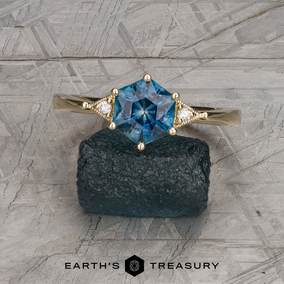 The "Niamh" in 14k yellow gold with 1.34-Carat Montana Sapphire