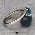 The Classic Pave “Flora” Ring in platinum with 2.28-Carat Montana Sapphire