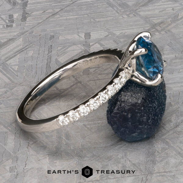The Classic Pave “Flora” Ring in platinum with 2.28-Carat Montana Sapphire The Classic Pave “Flora” Ring in platinum with 2.28-Carat Montana Sapphire