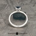 The Classic Pave “Flora” Ring in platinum with 2.28-Carat Montana Sapphire