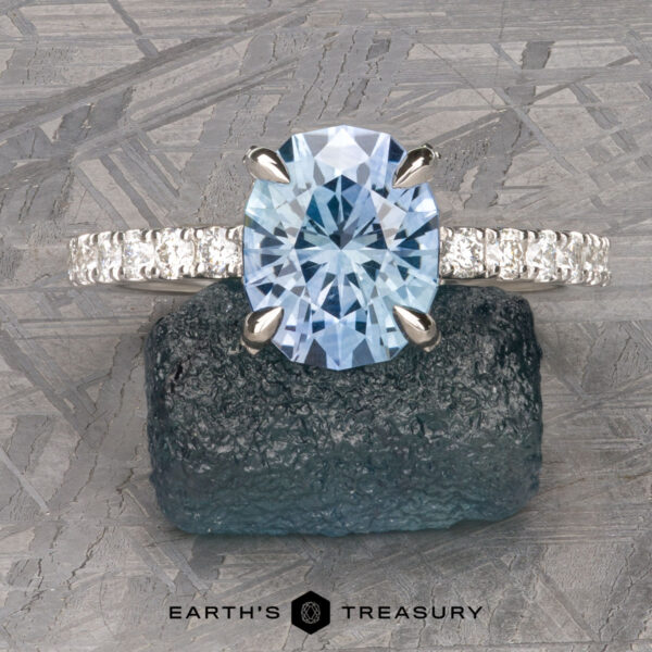 The Classic Pave "Sophia" ring in platinum with 2.47-Carat Montana Sapphire The Classic Pave "Sophia" ring in platinum with 2.47-Carat Montana Sapphire
