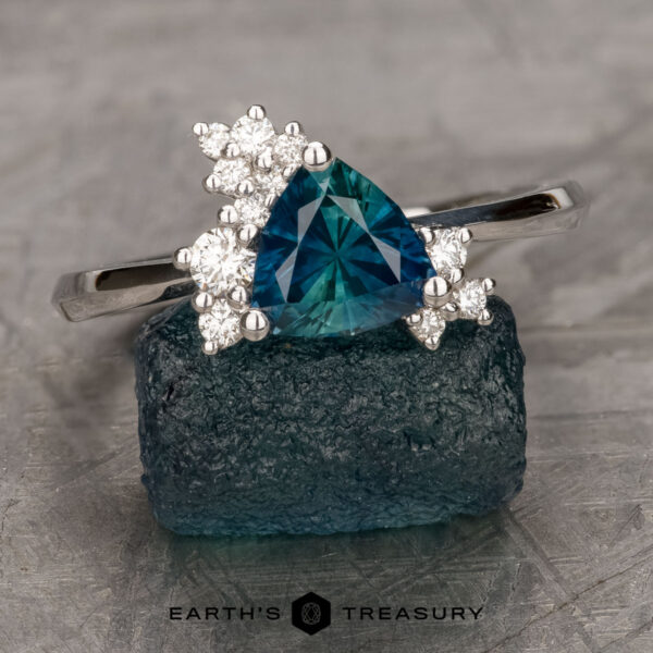 The “Praesepe” ring in 14k white gold with 1.27-Carat Montana Sapphire The “Praesepe” ring in 14k white gold with 1.27-Carat Montana Sapphire