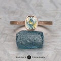 The "Luella" ring in 14K rose gold, hammered and brushed, with 1
