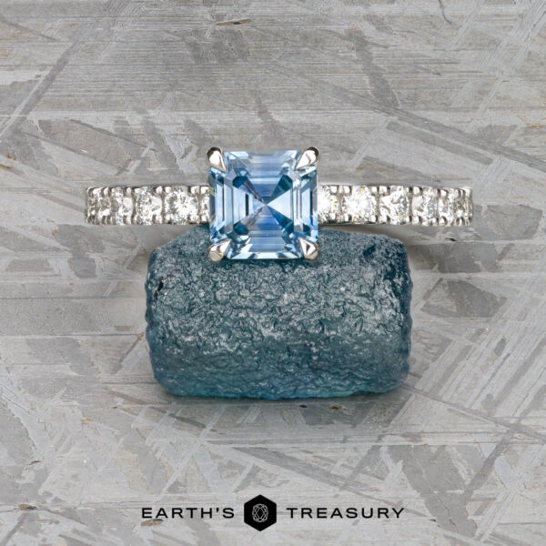 The Deluxe Pave "Claire" ring in platinum with 1.02-carat Montana sapphire The Deluxe Pave "Claire" ring in platinum with 1.02-carat Montana sapphire