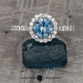 The Classic Prong-Set Halo Ring in 14k white gold with 1.50-carat Montana sapphire