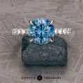 The Classic Pave "Cecilie" Ring in platinum with 2.58-carat Montana sapphire