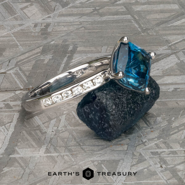 The Classic Channel-Set "Kira" Ring in 14k white gold with 2.93-carat Montana sapphire The Classic Channel-Set "Kira" Ring in 14k white gold with 2.93-carat Montana sapphire