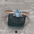The Petite Pave "Eugenie" Ring in 14k rose gold with 1.33-Carat Montana Sapphire