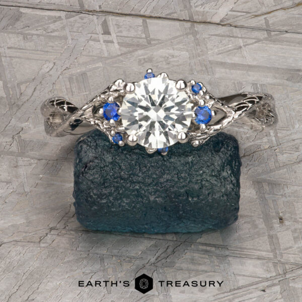 The “Juniper” ring in platinum with 1.04-Carat Montana Sapphire The “Juniper” ring in platinum with 1.04-Carat Montana Sapphire