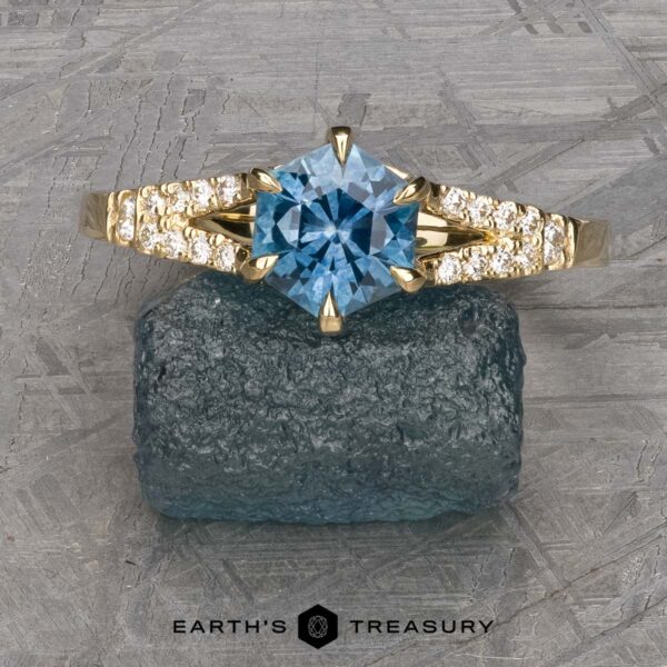 The "Calliope" ring in 14k yellow gold with 1.07-Carat Montana Sapphire The "Calliope" ring in 14k yellow gold with 1.07-Carat Montana Sapphire