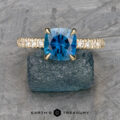The Classic Pave "Cecilie" Ring in 14k yellow gold with 1.88-carat Montana sapphire