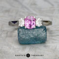The "Evelyn" ring in 14K white gold with 1.00-carat Madagascar sapphire