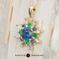 The BYO "Solara" pendant in 18k yellow gold with 1.43-carat Montana sapphire