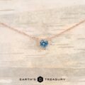 The “Glimmer” Prong Slide Necklace – Teal Blue, 4.5 mm 14kR