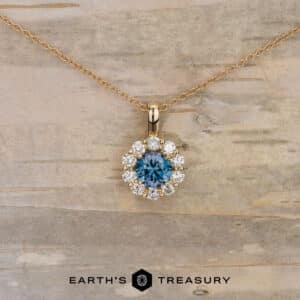 The "Dazzle" Halo Necklace- Robin's Egg Blue, 5.5 mm (Heated)