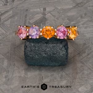 The "Stars Aligned" Ring with Unheated Montana Sapphires in 14k rose gold