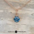 Build Your Own "Twyg" Pendant in 14k rose gold with 1.44-Carat Montana Sapphire