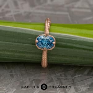 The “Demeter” Ring in 14k rose gold with 1.18-Carat Montana Sapphire