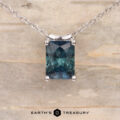 The BYO "Zephyr"necklace in 14k white gold with 1.24-Carat Montana Sapphire