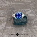 The “Aurelia” ring in 18k white gold with 2.29-Carat Montana Sapphire